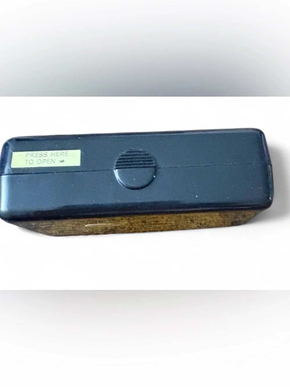 Vintage 1980s Black Lacquer Iris Flower Lipstick Case Travel Mirror Compact